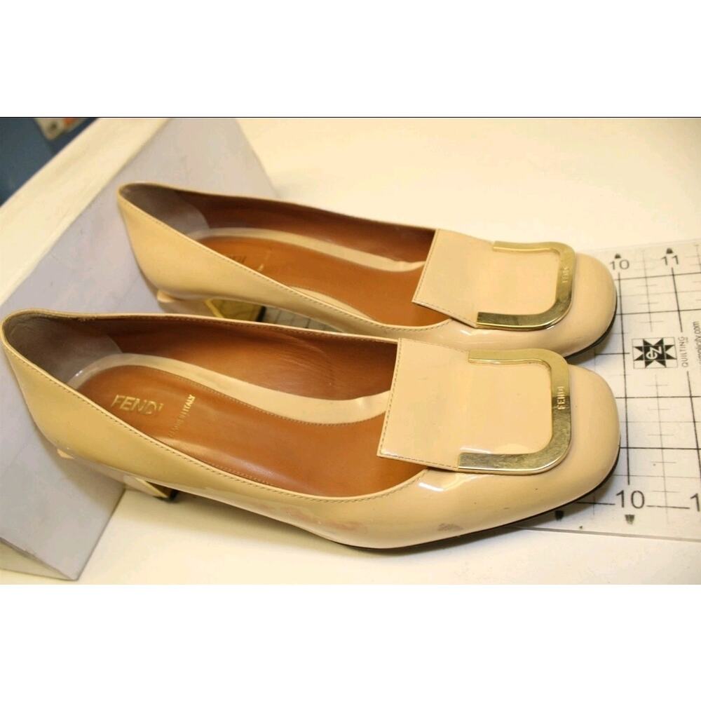 Fendi Nude Patent Leather Mid Heeled Pumps Italy 8 38.5 - Picture 14 of 16